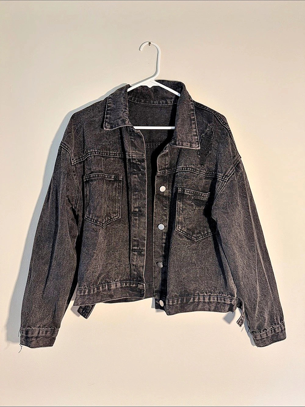 SHEIN Black Denim Jacket Size Small